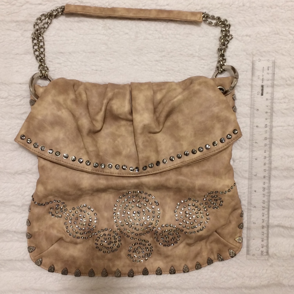 Blue Elegance Rhinestone Studded Purse
